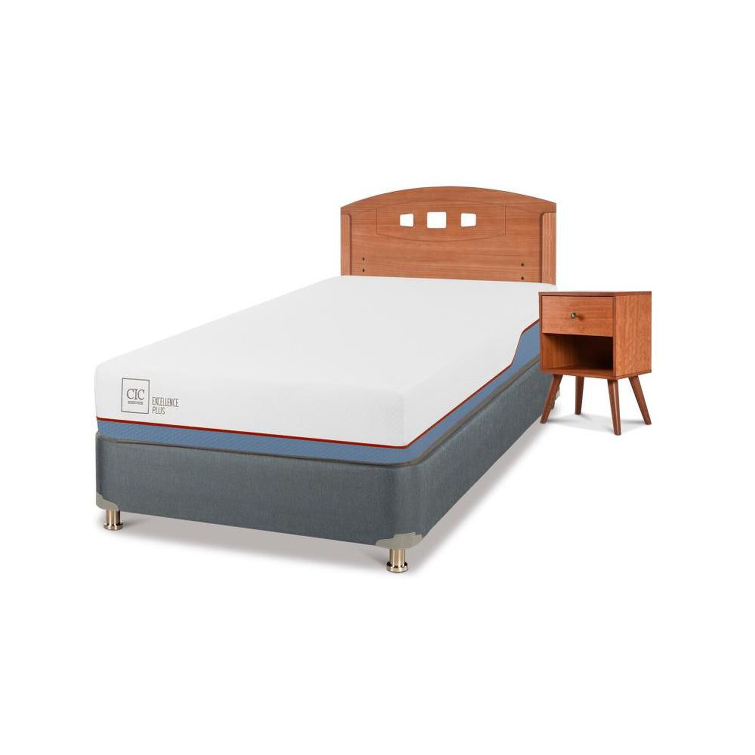 Cama Americana Cic Excellence Plus / 1.5 Plazas / Base Normal + Set De Maderas image number 1.0