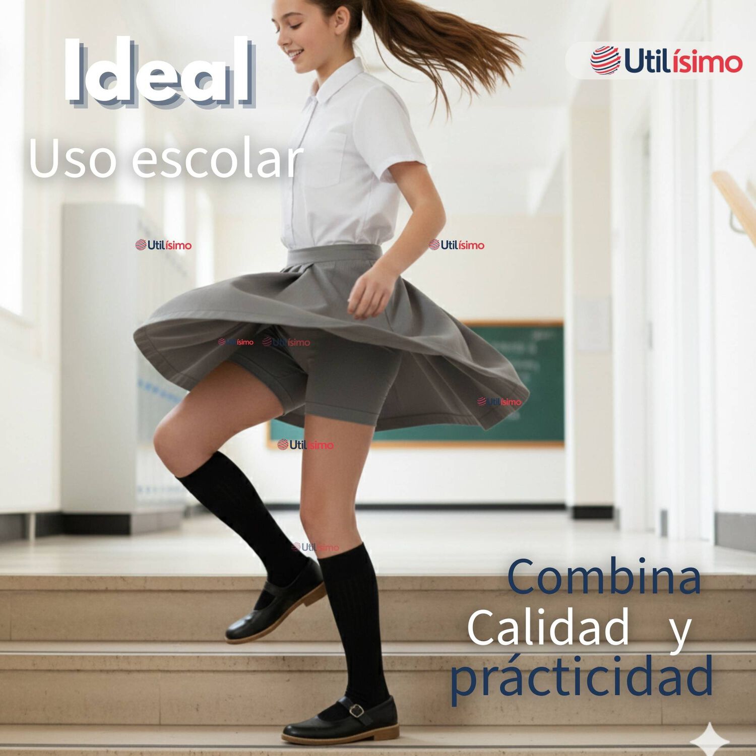 Pack 3 Calzas Cortas Escolar Pata Deportivas Ni&ntilde;a Juvenil Color G image number 3.0