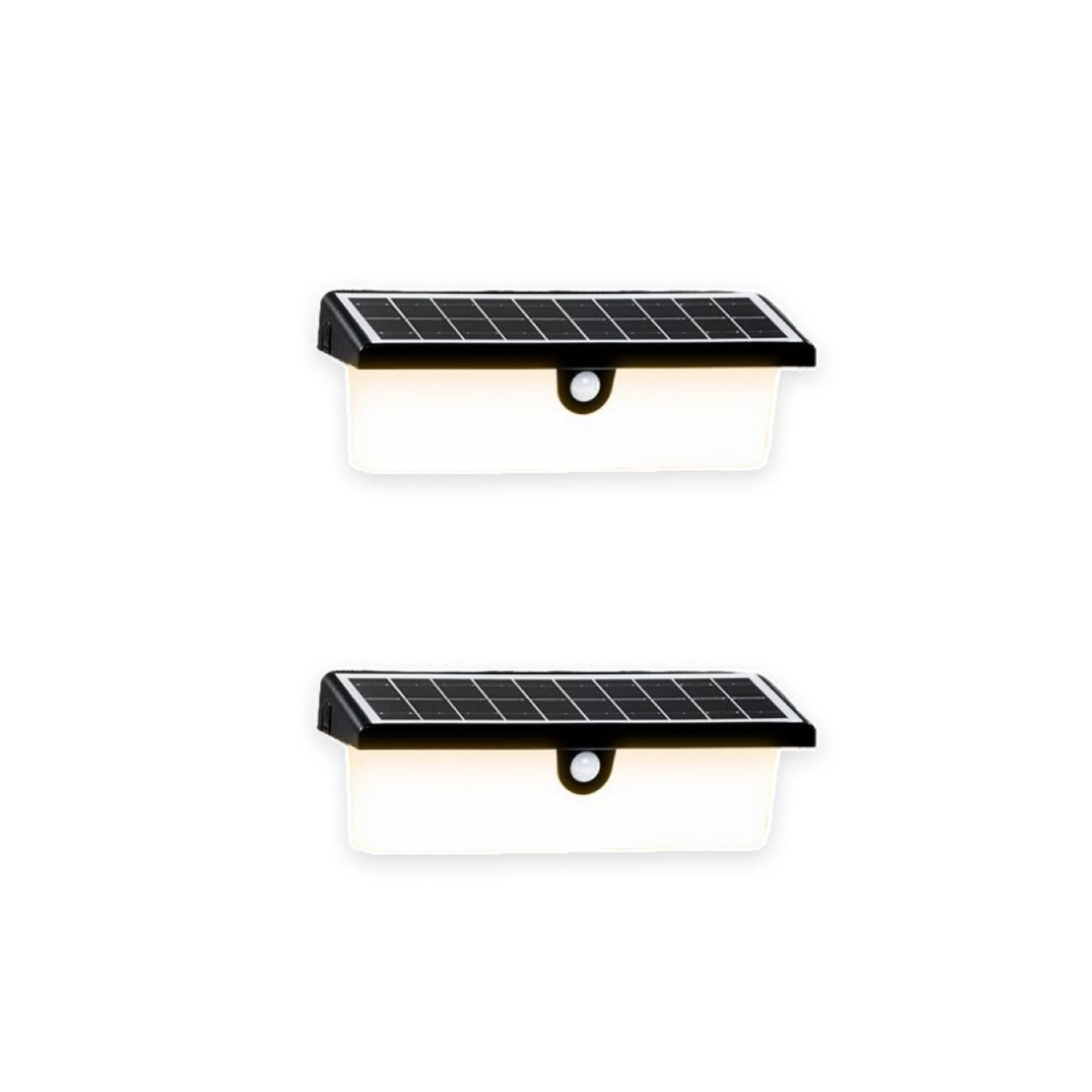 Pack 2 Aplique Solar Rectangular Contra Agua Con Sensor De Movimiento image number 0.0