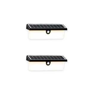 Pack 2 Aplique Solar Rectangular Contra Agua Con Sensor De Movimiento