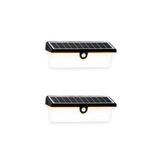 Pack 2 Aplique Solar Rectangular Contra Agua Con Sensor De Movimiento