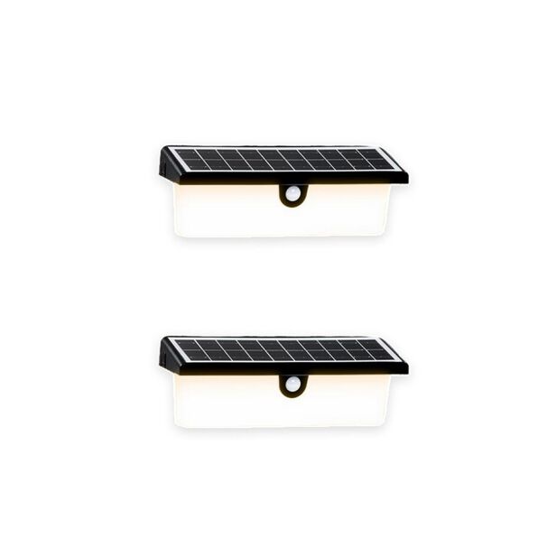 Pack 2 Aplique Solar Rectangular Contra Agua Con Sensor De Movimiento