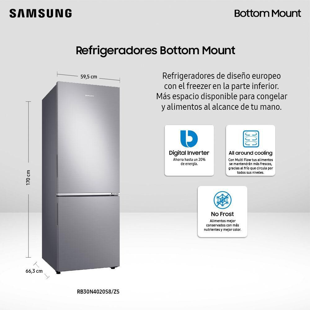 Refrigerador Bottom Freezer Samsung RB30N4020S8ZS / No Frost / 290 Litros image number 8.0