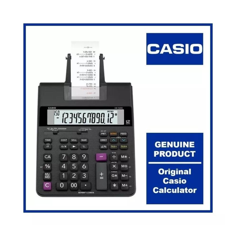 Calculadora De Impresion 21 Funciones Negro Hr-150rc-dc image number 1.0