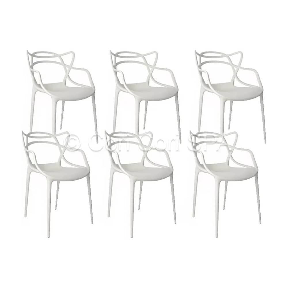 Pack 6 Sillas Master Blanco image number 0.0