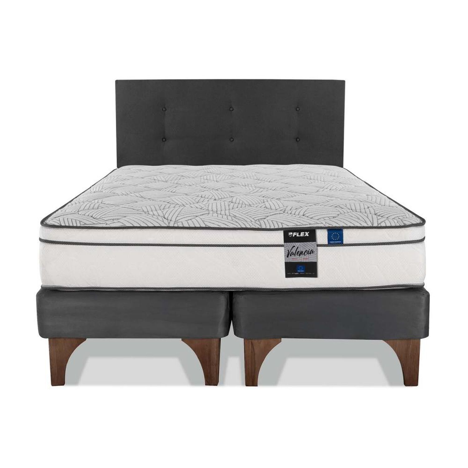 Cama Europea Flex Valencia / 2 Plazas / Base Dividida + Respaldo image number 1.0