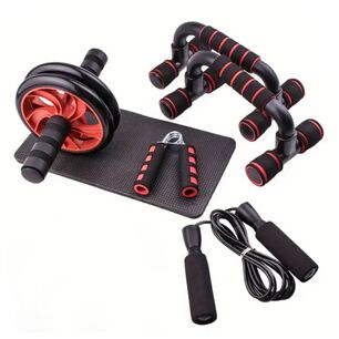 Set Rueda Abdominal - Cuerda Saltar - Mangos Push Ups