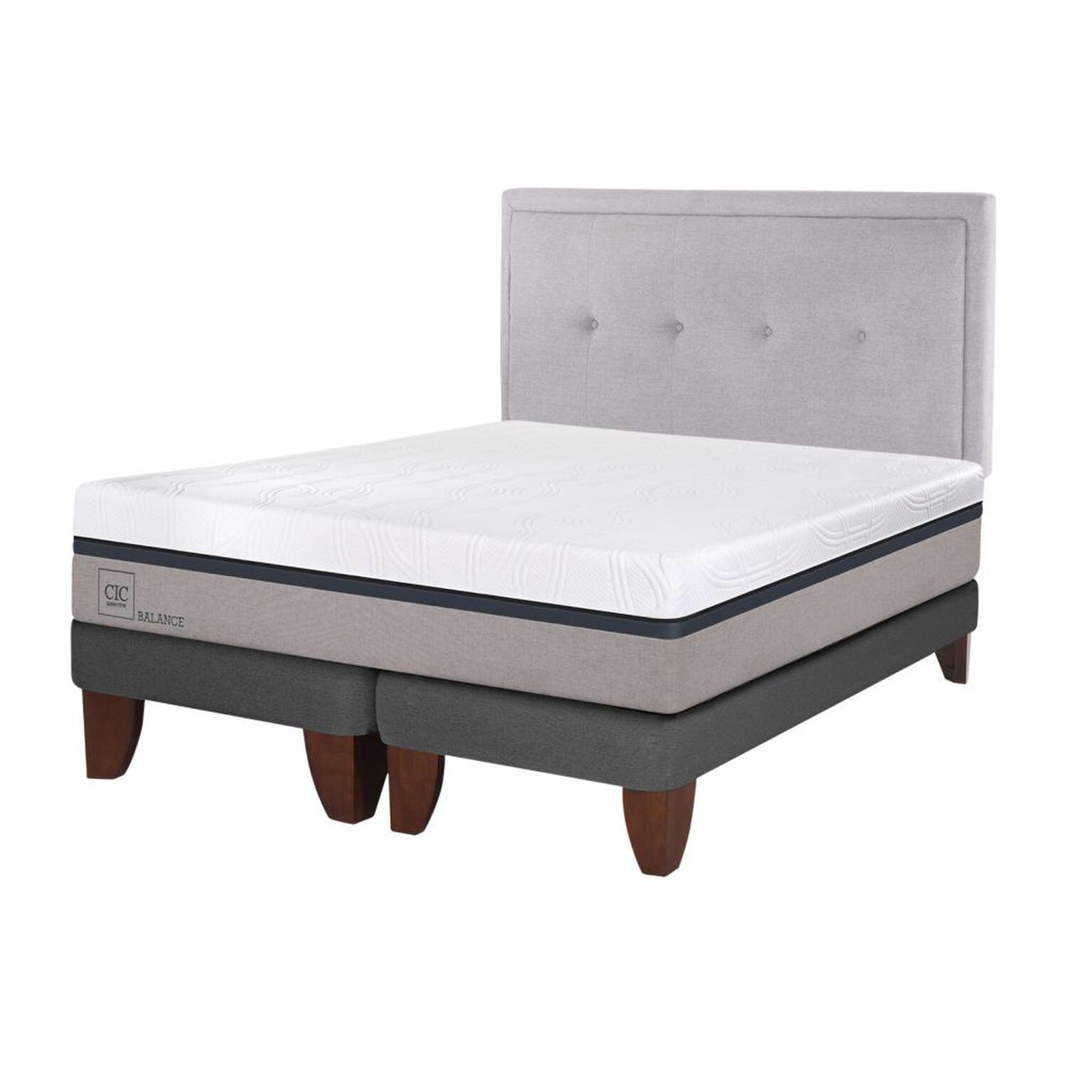 Cama Europea Cic Balance / King / Base Dividida  + Respaldo image number 1.0