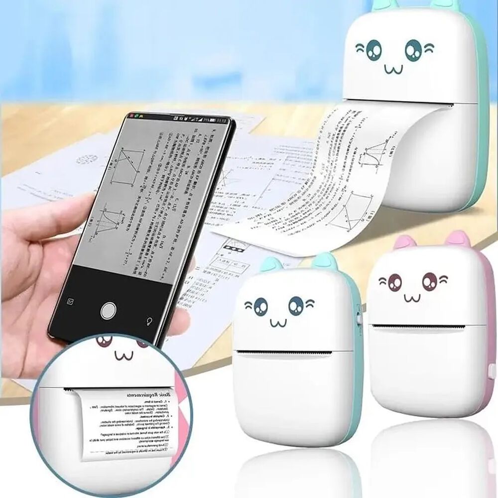 Mini Impresora Térmica Portátil Bluetooth Gatito + 1 Rollo image number 3.0