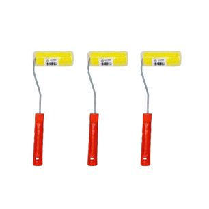 Set 3 Rodillos Esponja 4 Pulgadas Mango Plastico Pintar