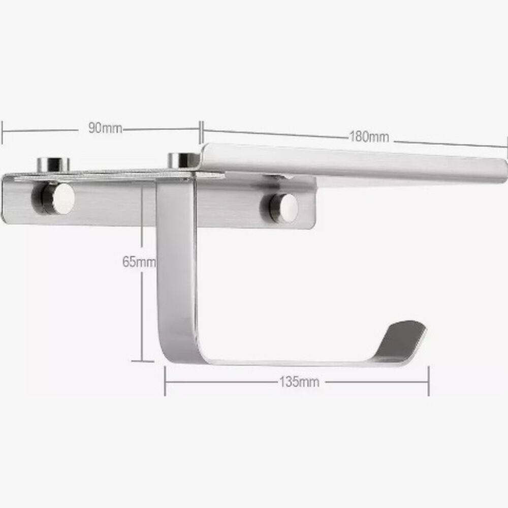 Porta Papel Higi&eacute;nico Negro Acero Inoxidable image number 1.0