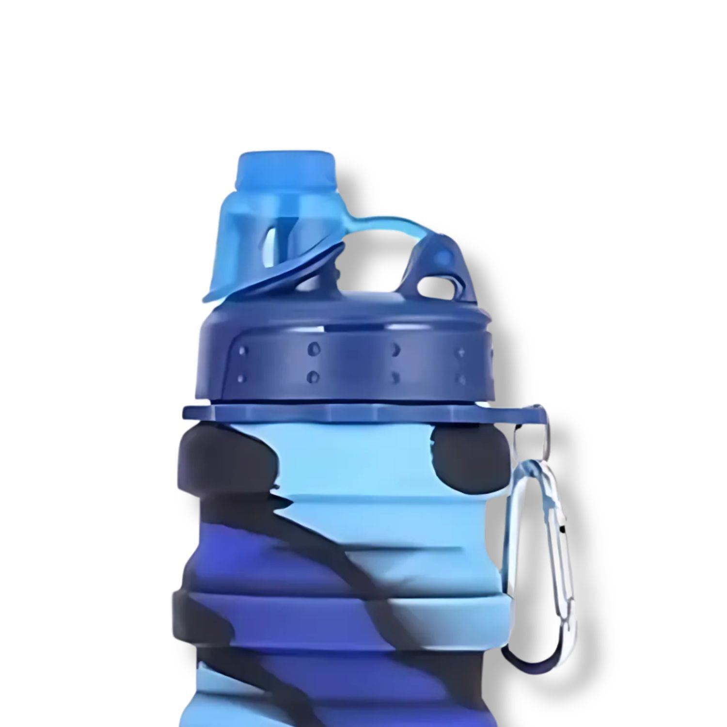 Botella Agua Para Ni&ntilde;os Silicona Plegable Arcoiris 500ml Azul image number 2.0
