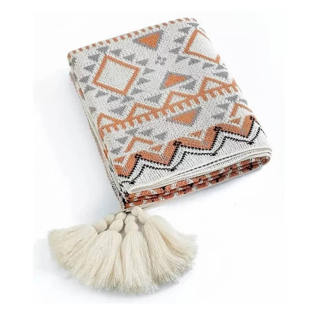 Manta Decorativa Tejida Para Sillon Piecera Cama Bohemia image number 2.0