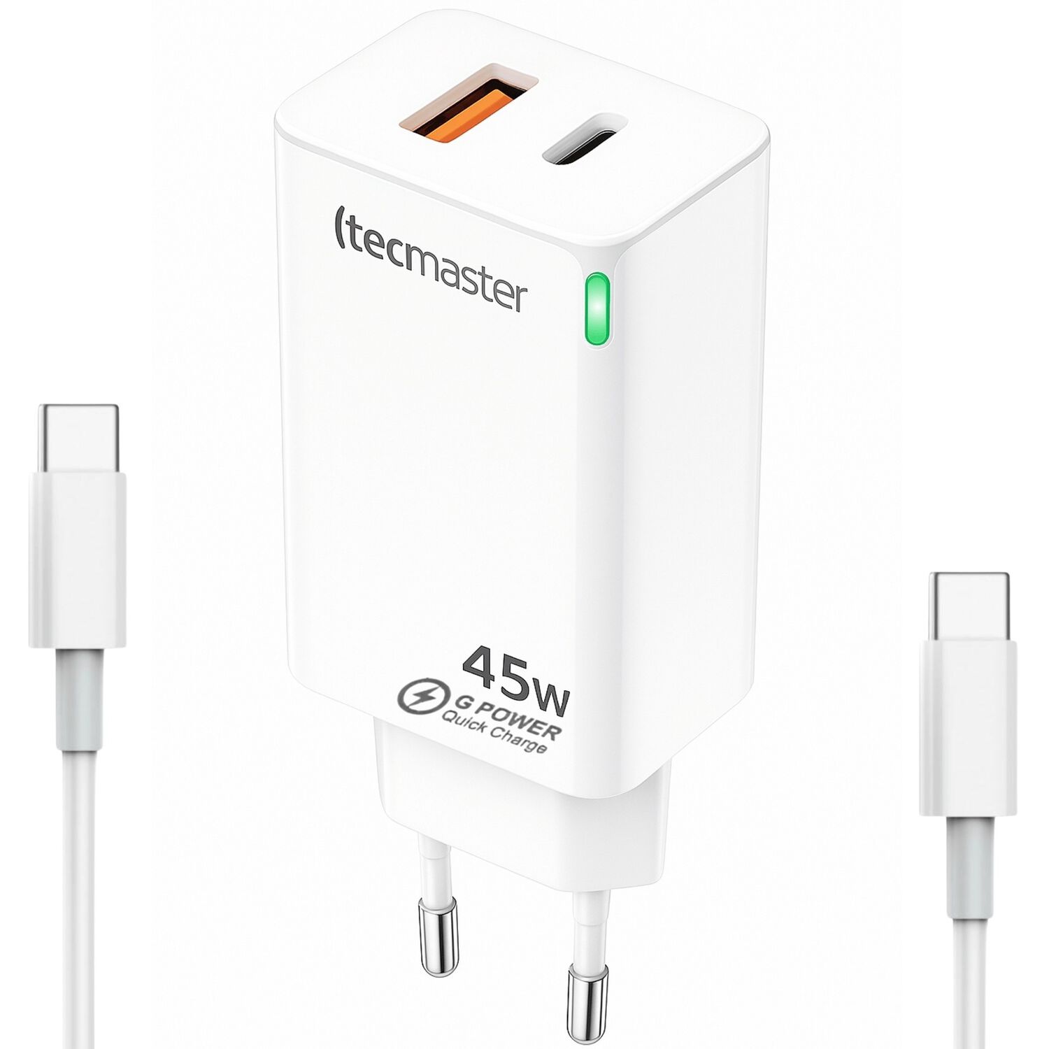 Cargador Pared 45w Gan Pd Type-c + Usb Tecmaster Sec 200540 image number 0.0