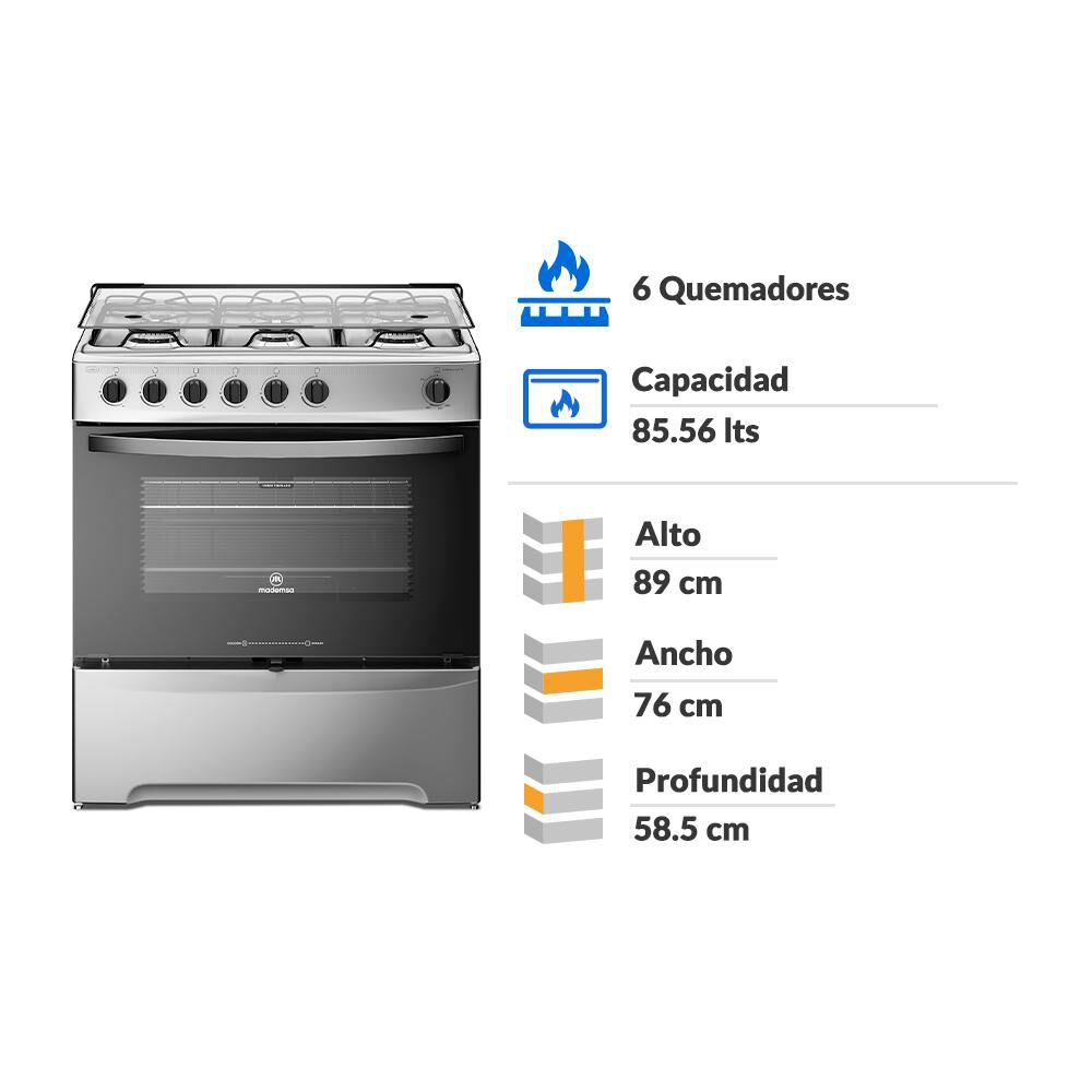 Cocina A Gas Mademsa M 820 T / 6 Quemadores image number 1.0
