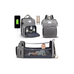 Mochila 3 En 1 Pañalera Cuna Y Mudador Portátil Para Bebés