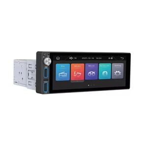 Radio Auto Android 1 Din Con Pantalla Táctil Aiwa Modelo Aw-a485bt Color Negro