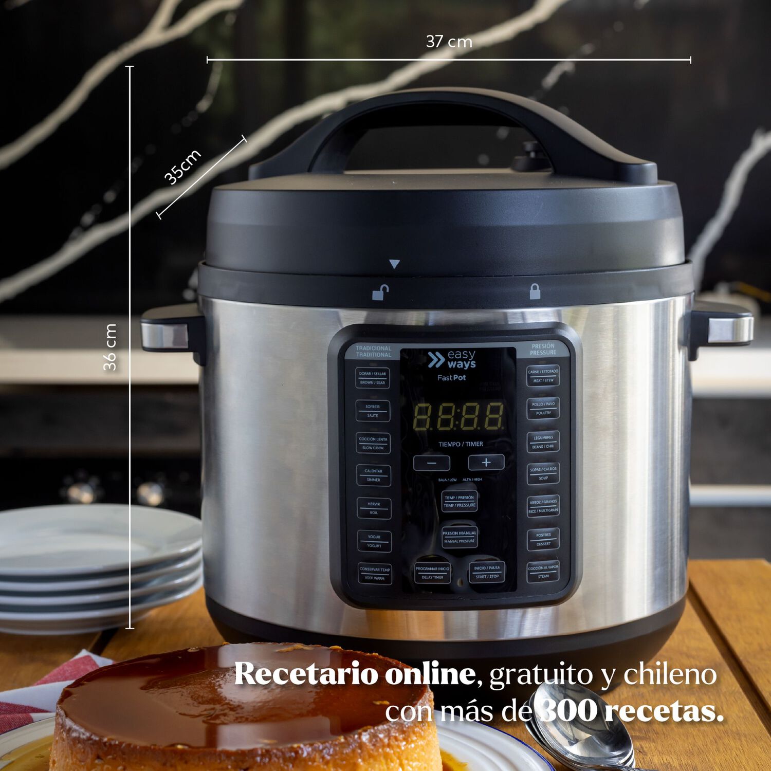 Olla Presi&oacute;n Multifuncional Fast Pot 7,6 L Ceramic+ Easyways image number 6.0