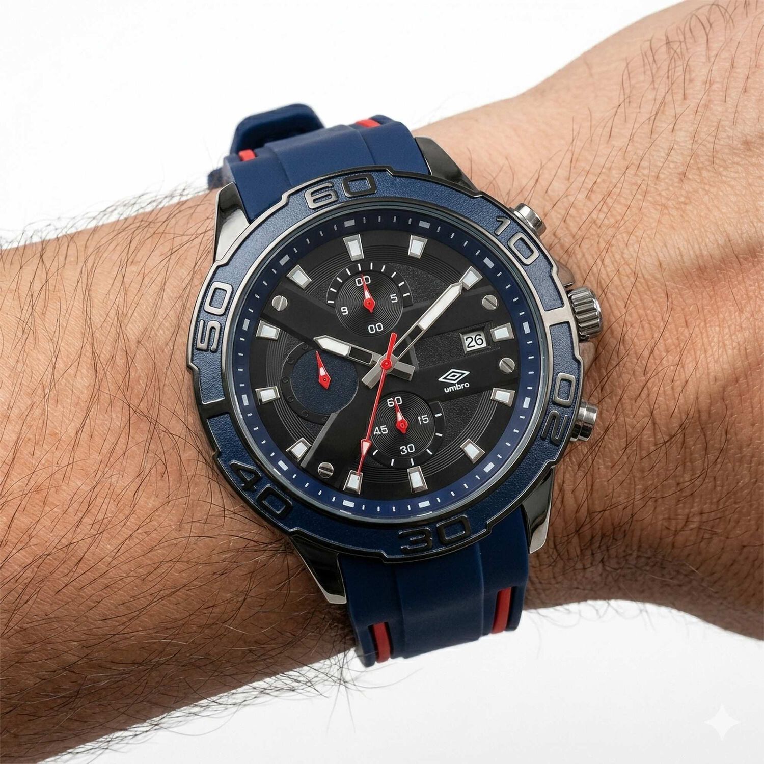 Reloj An&aacute;logo Hombre Umbro Plus Azul/rojo Umbp-1500-106 image number 3.0