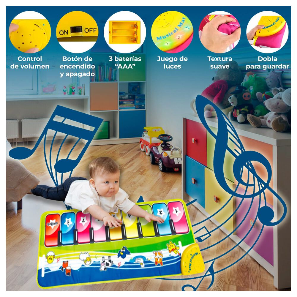 Alfombra De Piano Musicales Para Niños Azul image number 2.0