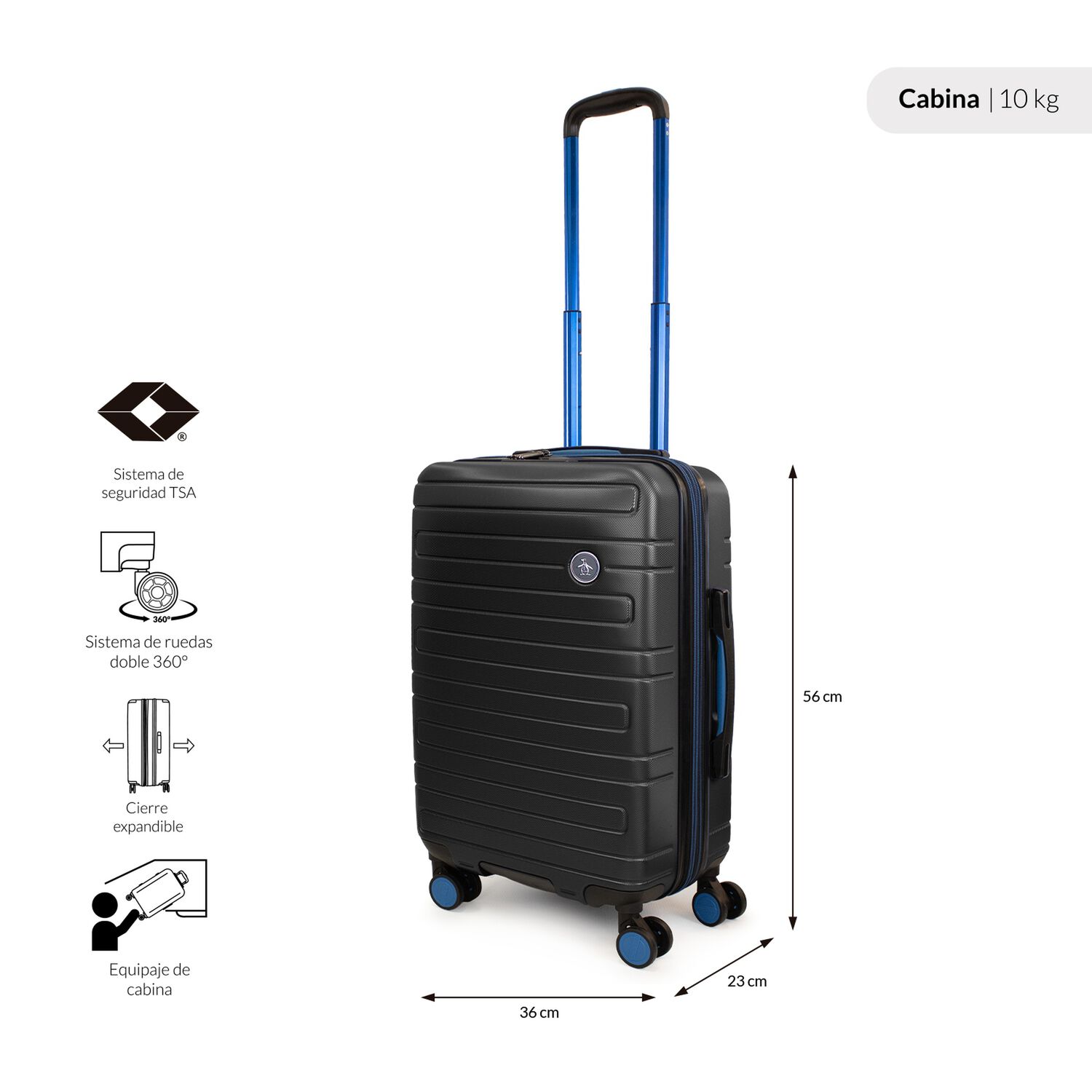 Pack 2 Maletas Cabina S 10k + L 23k Milan Negro Penguin image number 1.0