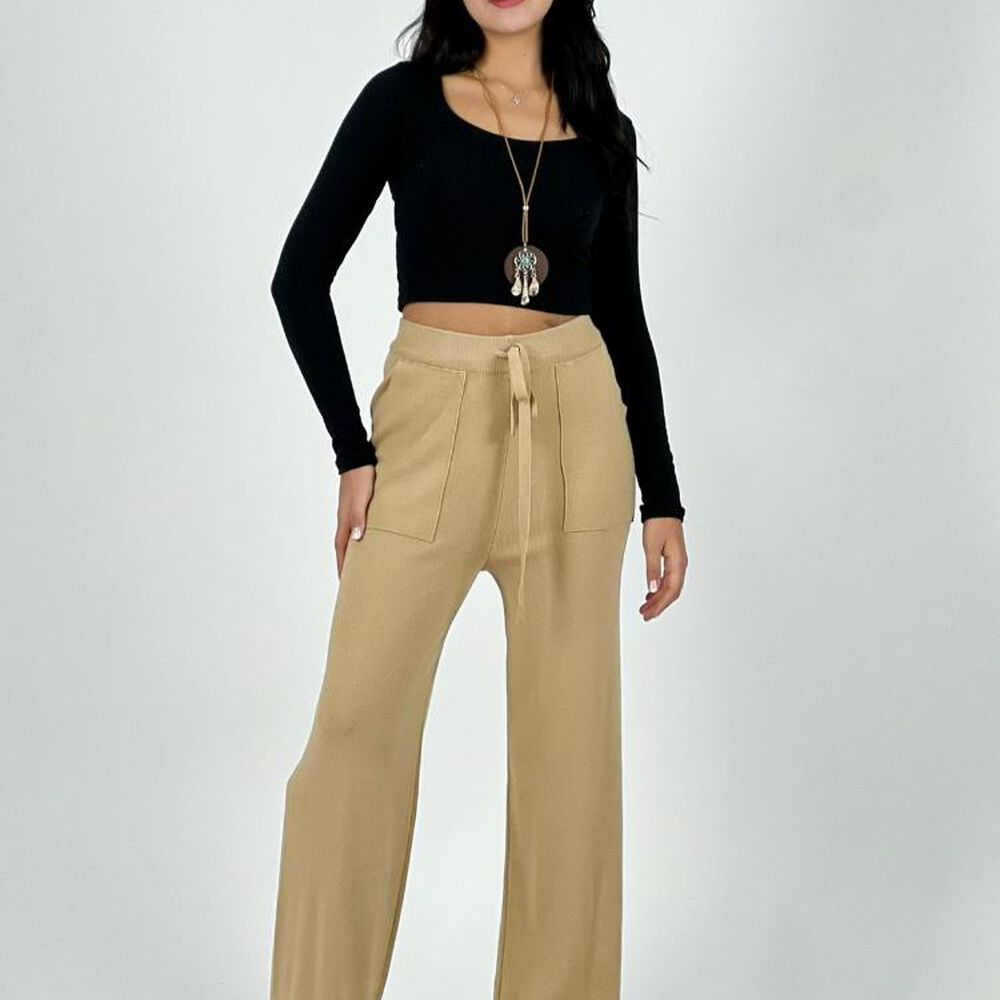 Pantalón De Lana Con Bolsillos image number 2.0