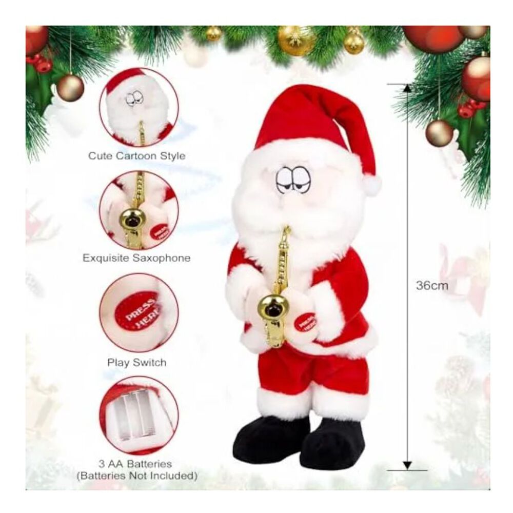 Muñeco De Navidad Bailarin Papá Noel Con Saxofón image number 4.0
