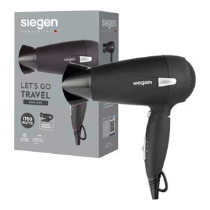 Secador De Pelo Siegen Lets Go Travel Negro Sg3012 1700watts