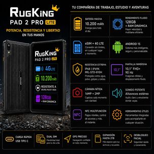 Tablet Rugged Ulefone Rugking Pad 2 Pro Lite 4g 128gb 16gb