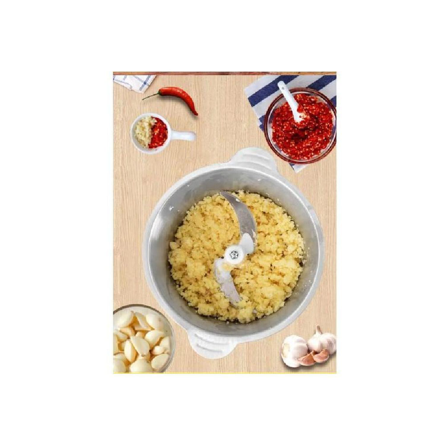 Triturador Picador De Alimentos Acero Inox 3litros image number 6.0