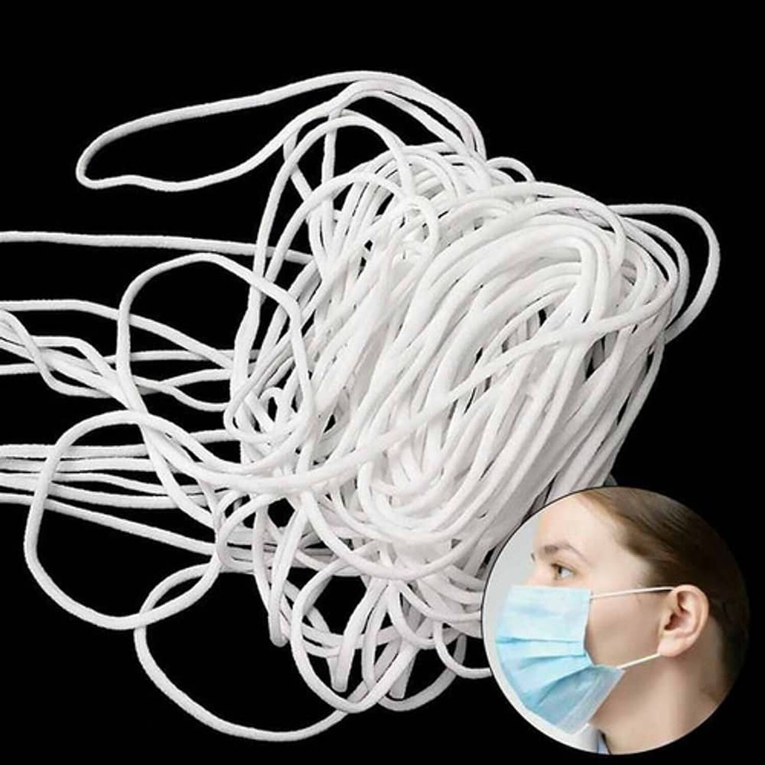 50 Mt El&aacute;stico Forrado 3mm Ideal Para Fabricar Mascarillas image number 2.0
