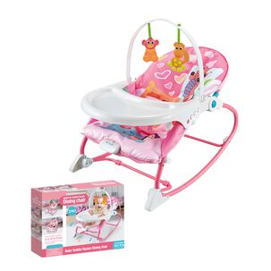 Mecedora Silla De Comer 2 En 1 Vibraci&oacute;n Rosada Lubabycas