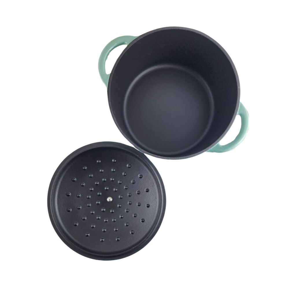 Olla Hierro Fundido 26cm Turquesa Keep Antiadherente Cocina image number 4.0