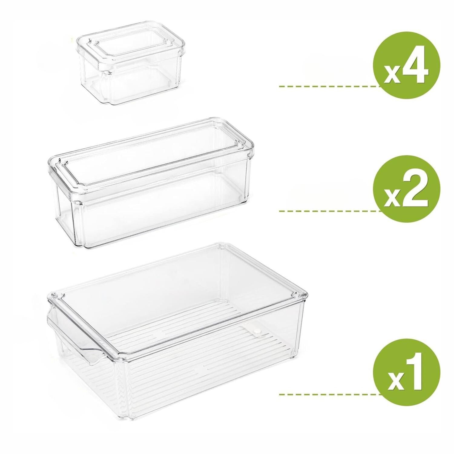 Set 7 Contenedores Organizadores Para Refrigerador Y Cocina image number 0.0