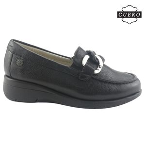 Mocasin De Cuero Chalada Mujer Cala-4 Negro Casual