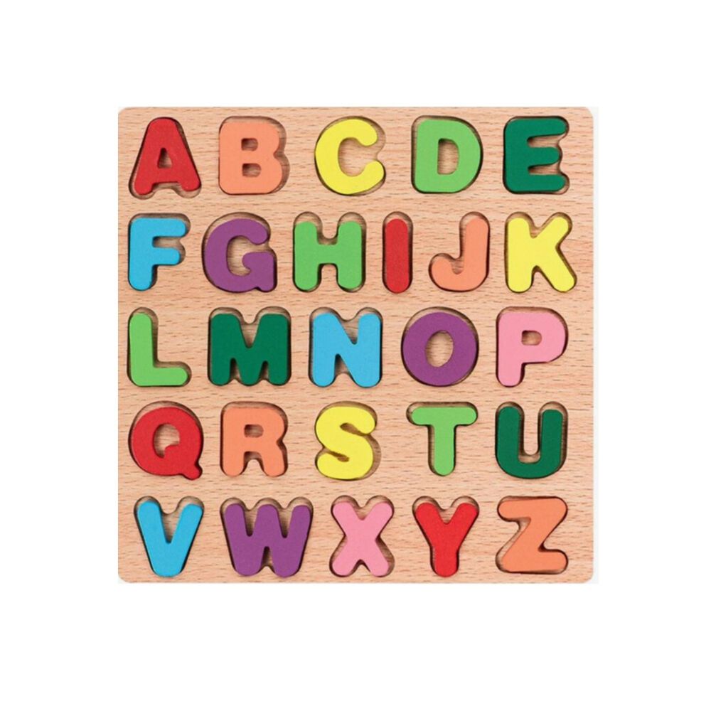 Juego Madera Letras Números Didáctico Niños Abecedario Encaj image number 0.0