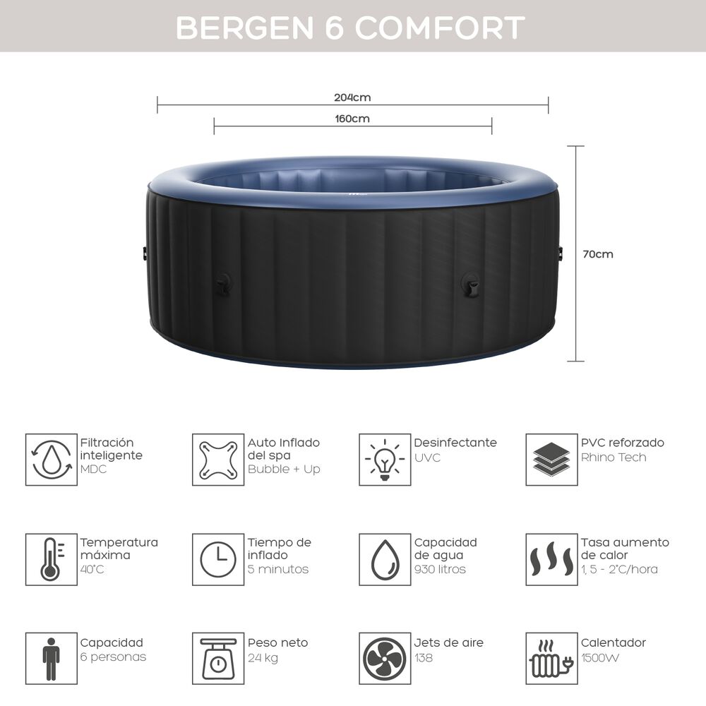 Hot Tub Inflable / Bergen 6 Comfort / Mspa 6 Personas image number 2.0