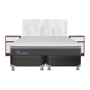 Box Spring Cic Ortopedic Advance / King / Base Dividida + Set de Maderas Legno