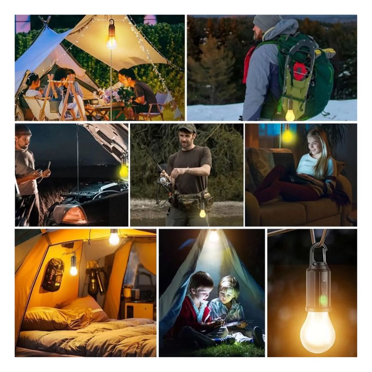 Pack 2 L&aacute;mpara Camping Port&aacute;til Led Recargable Usb Tipo C image number 2.0