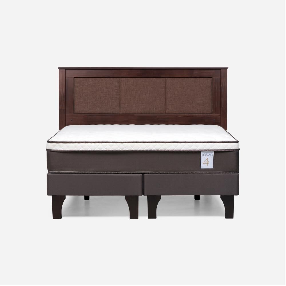 Cama Europea Rosen New Style 4 Plus / 2 Plazas / Base Dividida + Respaldo Rachel image number 0.0