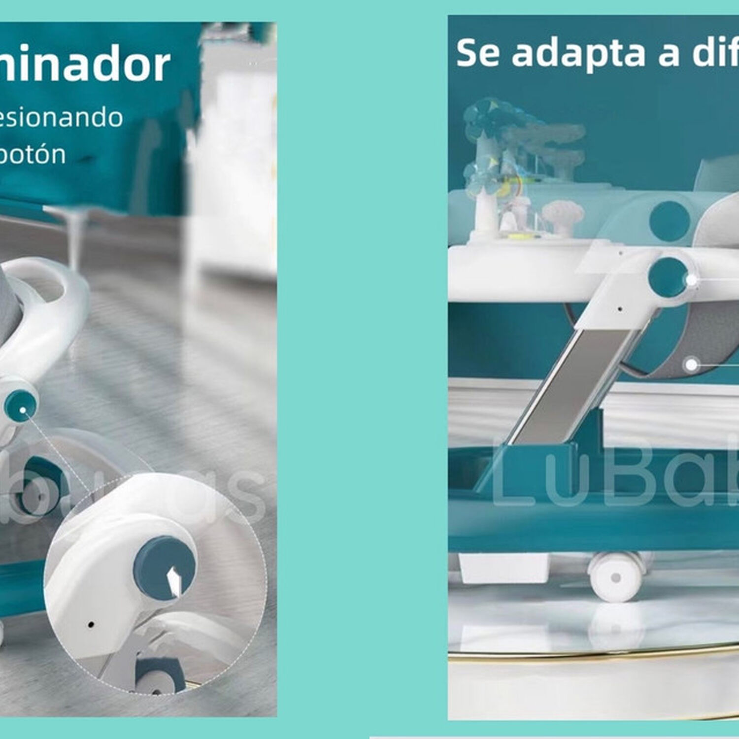 Andador Caminador Multifuncional 4 En 1 Lubabycas Gris image number 3.0