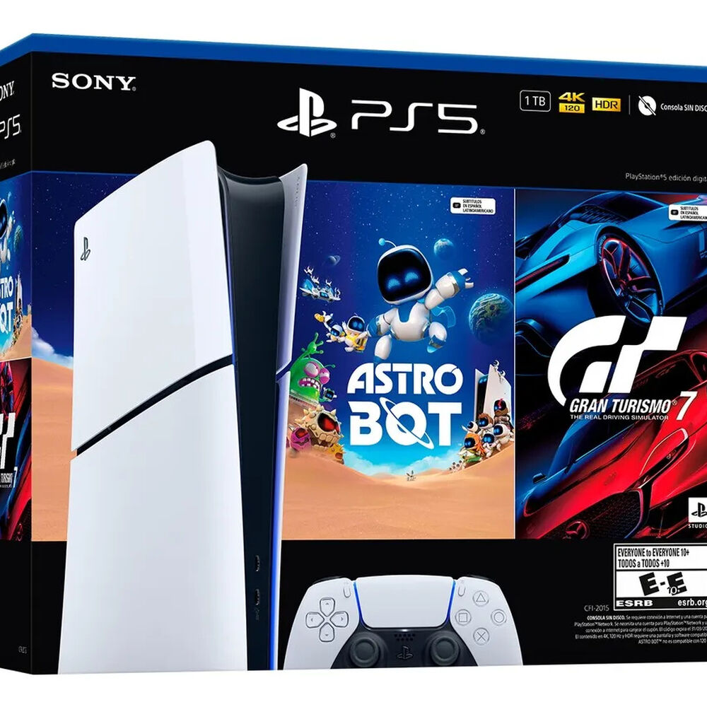 Consola Ps5 Slim Digital + Juego Astro Bot Y Gran Turismo 7 Sony image number 0.0