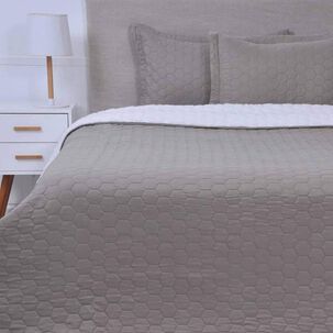 Quilt Sherpa 1.5 Plazas Liso Gris