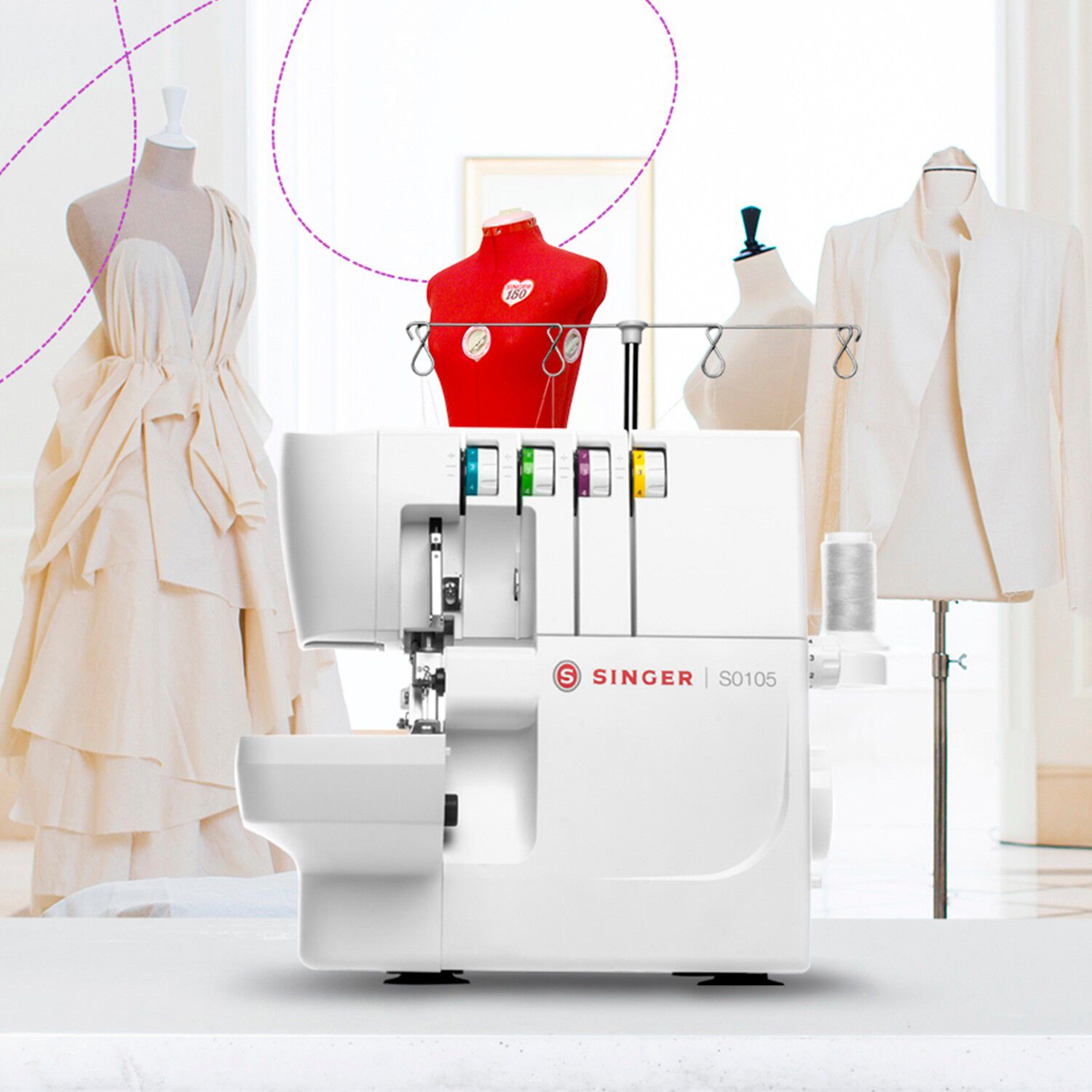 M&aacute;quina De Coser Overlock Singer S0105 image number 5.0