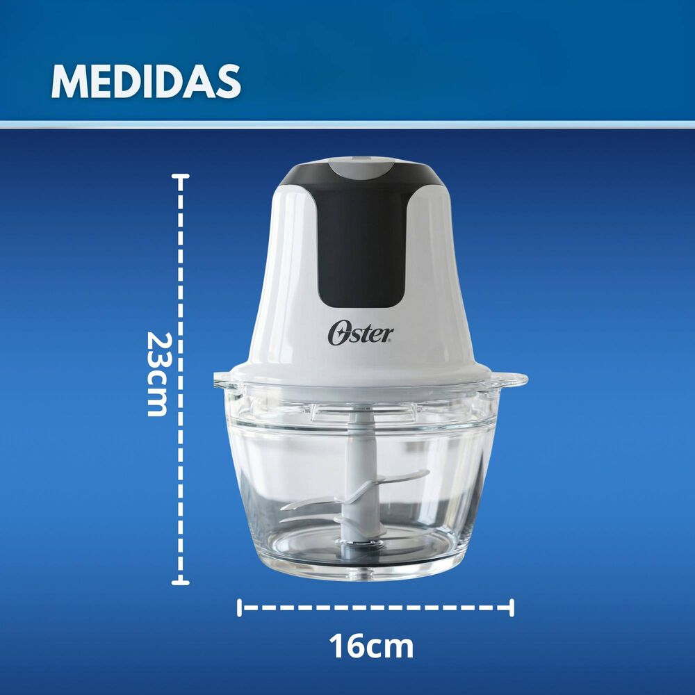 Mini Picadora Oster 3 Tazas Con Taz&oacute;n De Vidrio Fpstfp3340 Versi&oacute;n 2026 image number 2.0