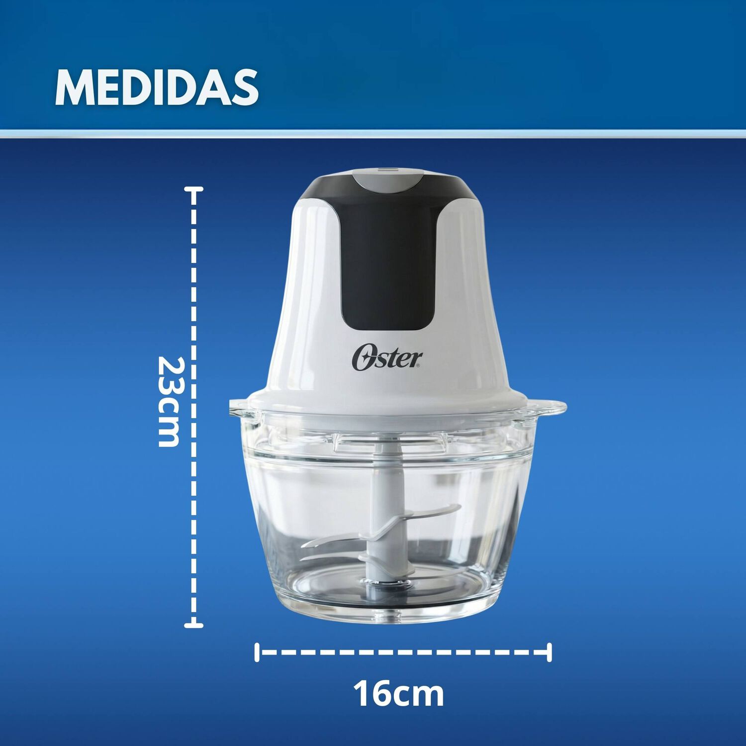 Mini Picadora Oster 3 Tazas Con Taz&oacute;n De Vidrio Fpstfp3340 Versi&oacute;n 2026 image number 2.0