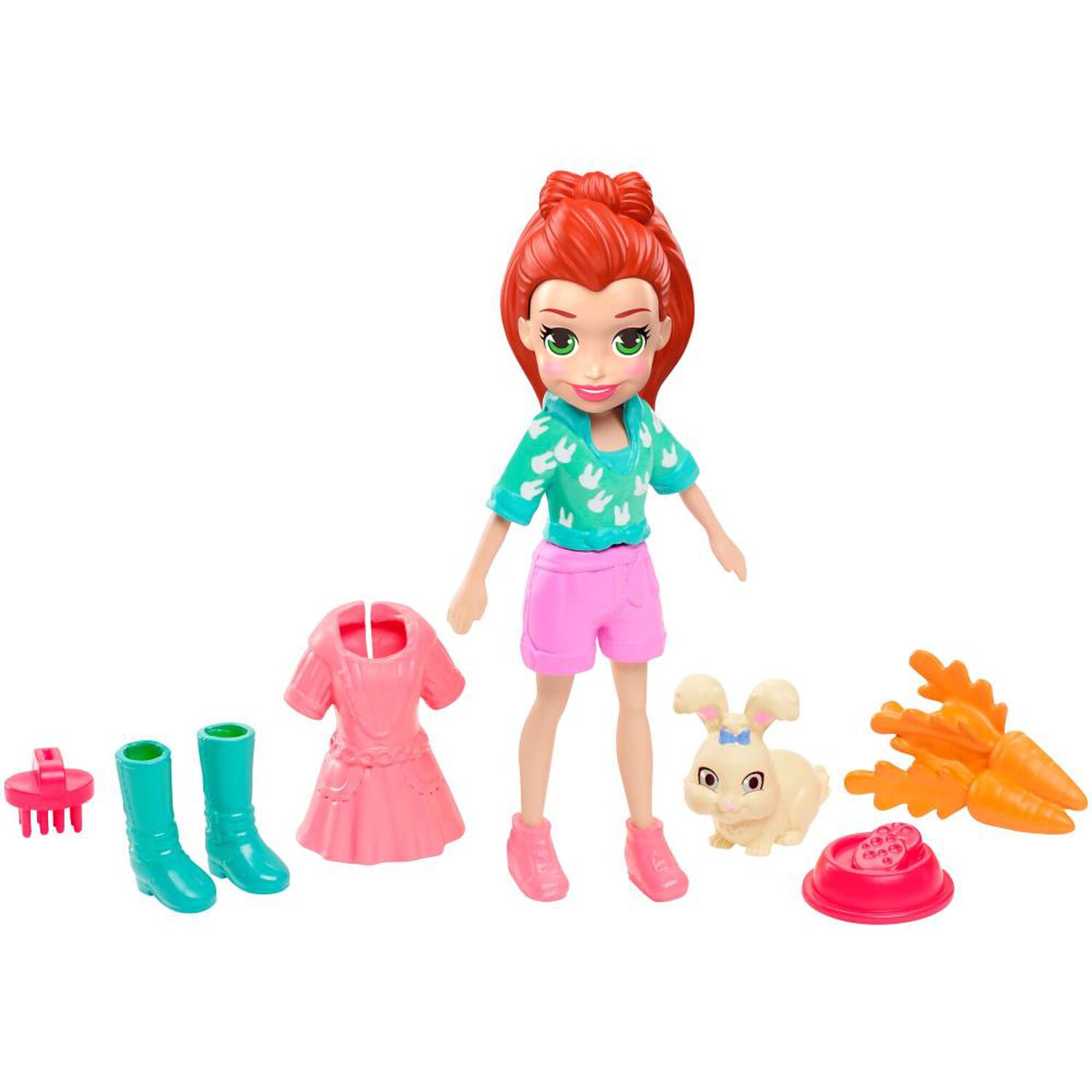 Mini Mu&ntilde;eca Polly Pocket Lila Y Su Conejo image number 1.0