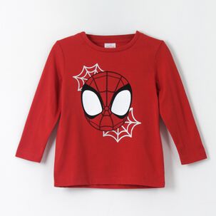 Polera Manga Larga Ni&ntilde;o Spidey Face Rojo Marvel