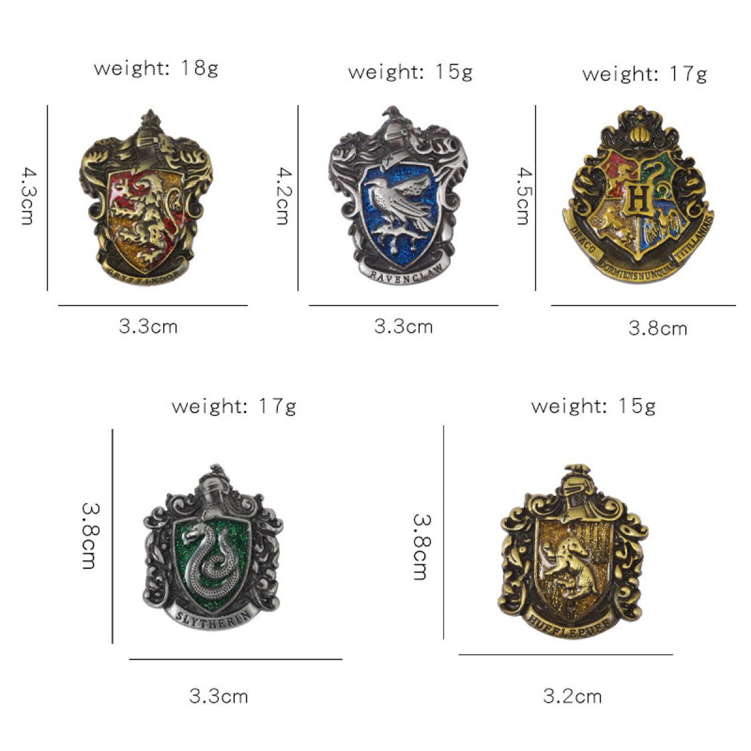 Set Broches Pines Harry Potter Casas Hogwarts image number 1.0