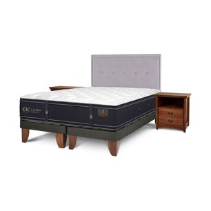 Cama Europea Cic Grand Premium / 2 Plazas / Base Dividida + Set De Maderas
